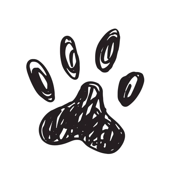 Ink Dog Paw Grunge Style Vector — Stock Vector