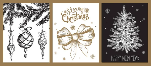Рождественская Открытка Ручной Рисунок Элемент Дизайна Стиле Каракулей — стоковый вектор