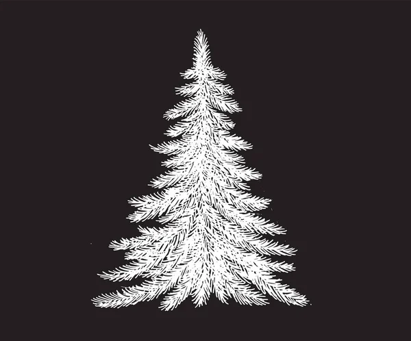 Noel Ağacı Çizimi Tarzı Vektör Çizimi — Stok Vektör