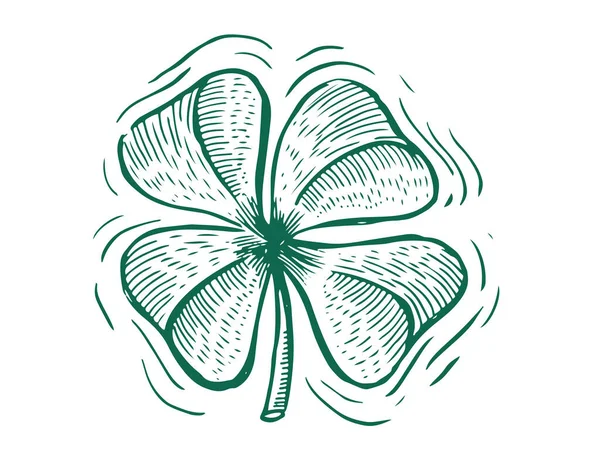 Clover Saint Patrick Illustrations Dessinées Main Vecteur — Image vectorielle