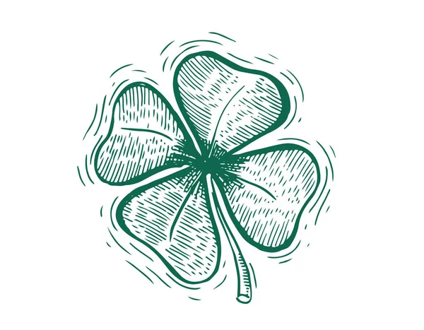 Clover Saint Patrick Illustrations Dessinées Main Vecteur — Image vectorielle