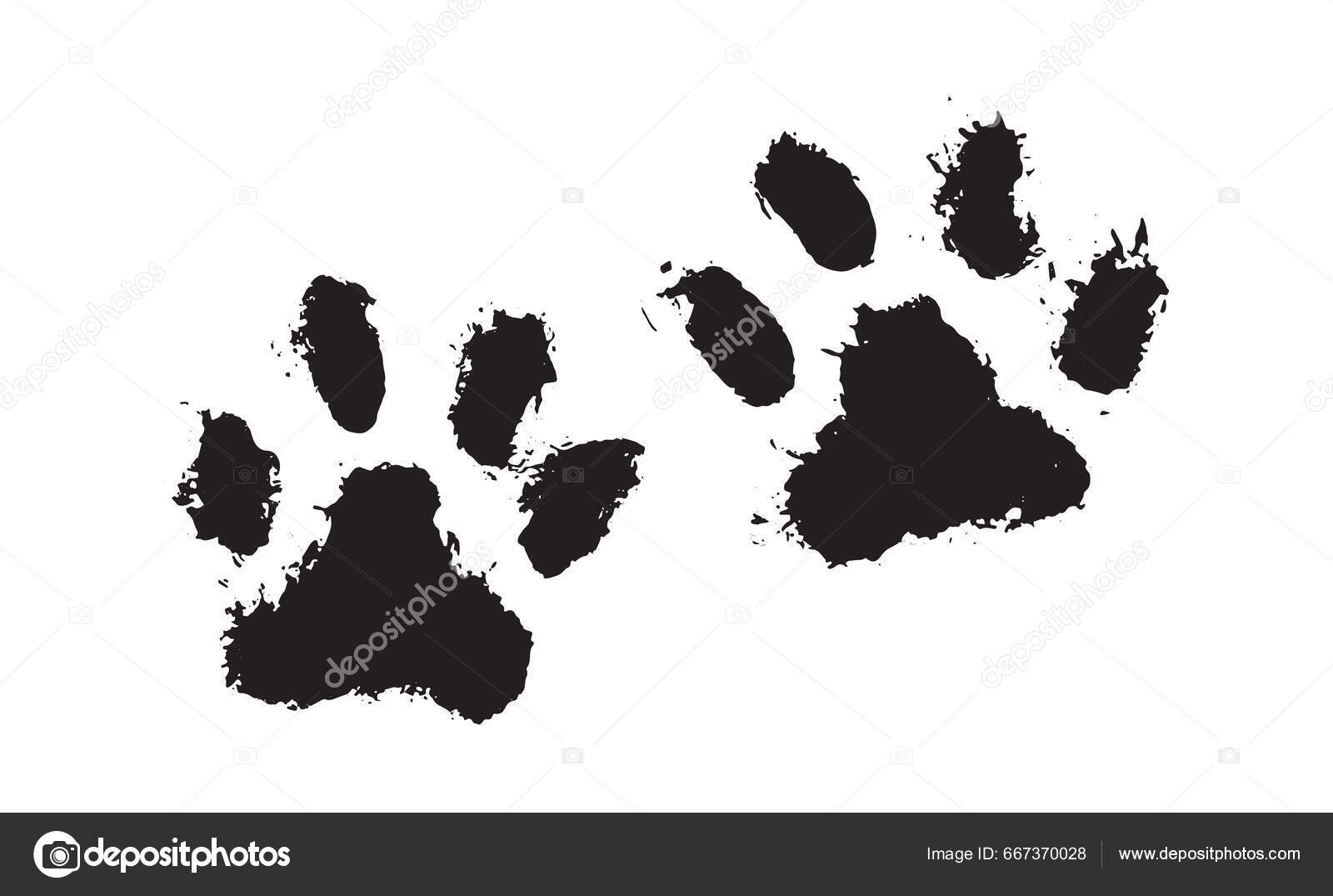 Ink Dog Paw Cat Paw Grunge Style Vector 스톡 벡터 - ©KiraDesign 667370028, image size:1600x1075