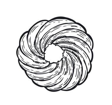 Kurabiye el çizimi illüstrasyon. Vektör.