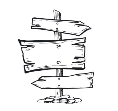 Tahta işaretçi el çizimi çizimi.