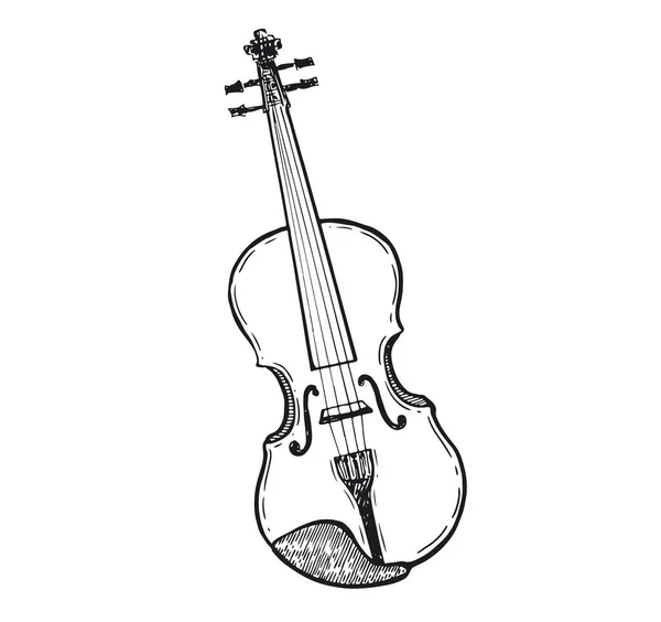 Ilustração Desenhada Mão Violino — Vetor de Stock