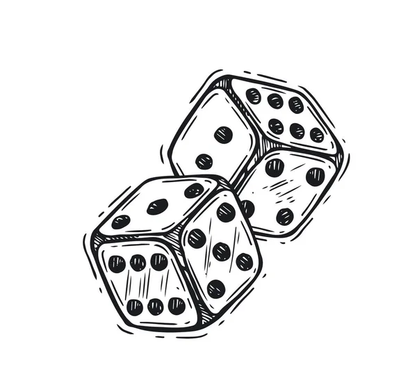 Dice Hand Drawn Vector Illustration — Stock Vector