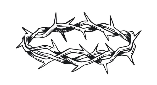 Corona Spine Disegnato Mano Illustrazione Sfondo Bianco — Vettoriale Stock