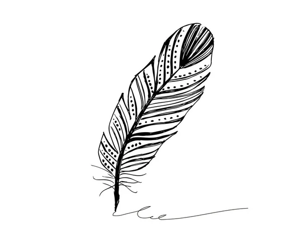 ベクトル黒と白の羽模様 — ストックベクタ
