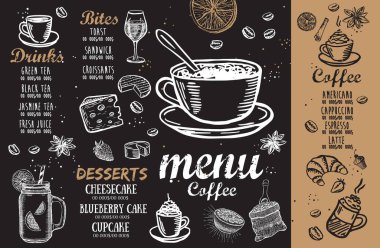 Restaurant cafe menu, template design. Food flyer. clipart