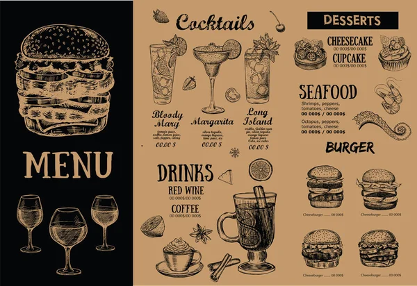 Restaurant Cafe Menu Template Design Food Flyer — Stock Vector