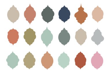 Doğu tarzı İslami kemer ve pencere koleksiyonu.