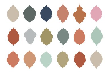 Doğu tarzı İslami kemer ve pencere koleksiyonu.