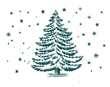 Yılbaşı ağacı çizimi