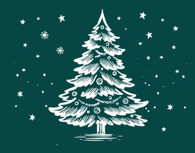 Yılbaşı ağacı çizimi