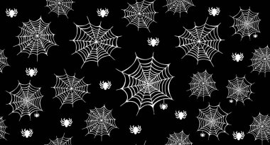 Web, siyah üzerine örümcek, Cadılar Bayramı sembolü, el çizimi illüstrasyon