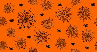 Web, örümcek, Cadılar Bayramı sembolü, el çizimi illüstrasyon