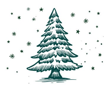 Yılbaşı ağacı çizimi