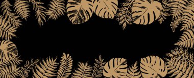 Egzotik orman yaprakları. Vektör.