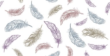 Beyaz üzerine tüy deseni