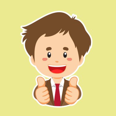 Mutlu İş Adamı Karakteri Etiketi