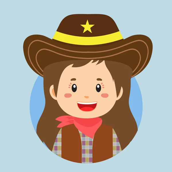 stock vector Avatar of a American Cowboys Character