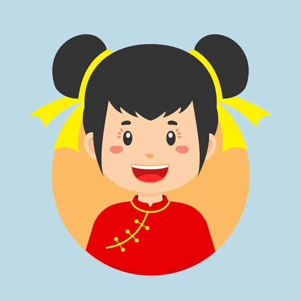 stock vector Avatar of a Chinese Character