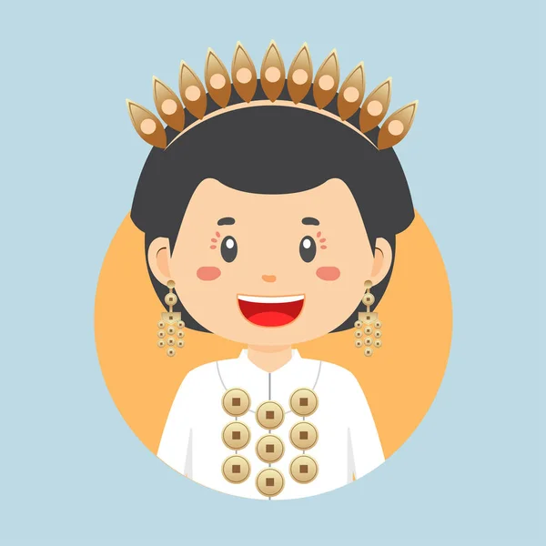 Avatar Indonesia Character — Stockový vektor