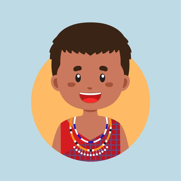 Аватар Персонажа Кении — стоковый вектор