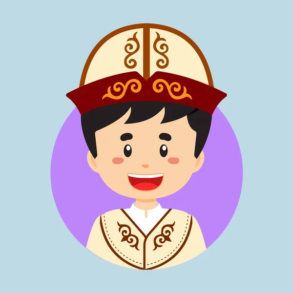 Avatar Personaje Kirguistán — Vector de stock
