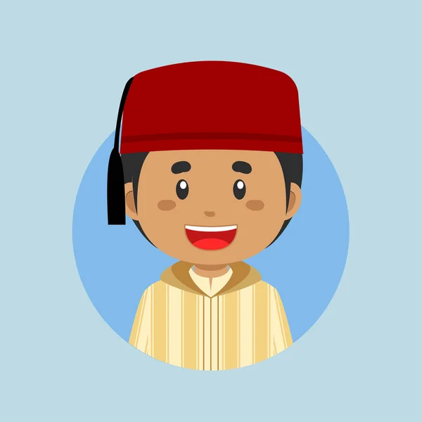 Avatar Personagem Marroquino — Vetor de Stock
