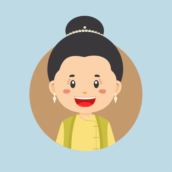 Avatar Personagem Mianmar — Vetor de Stock