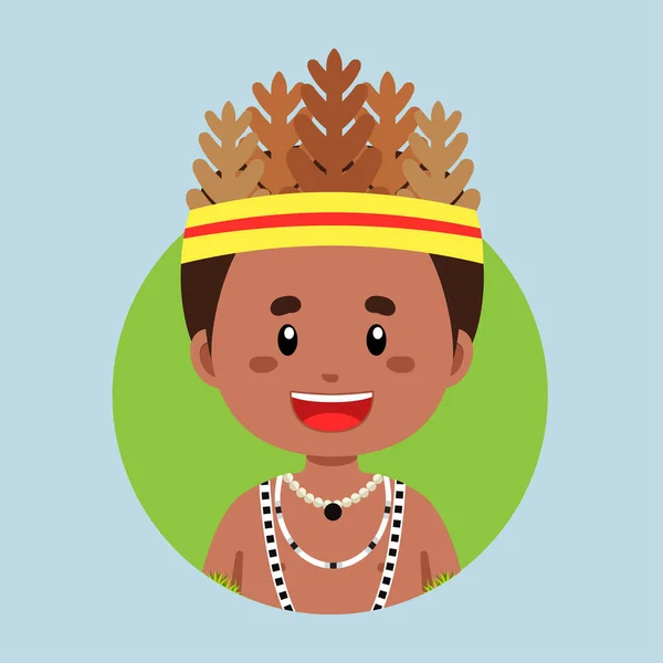Avatar Personaggio Papua Nuova Guinea — Vettoriale Stock