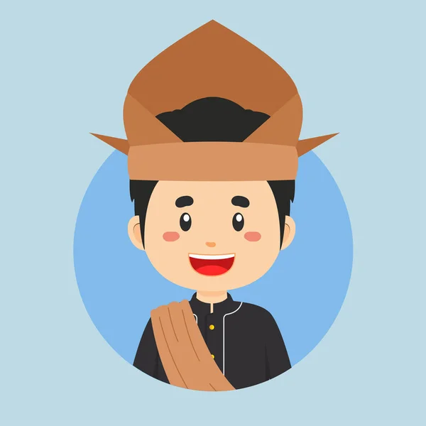Avatar Personnage Indonésien Sulawesi Moyen — Image vectorielle