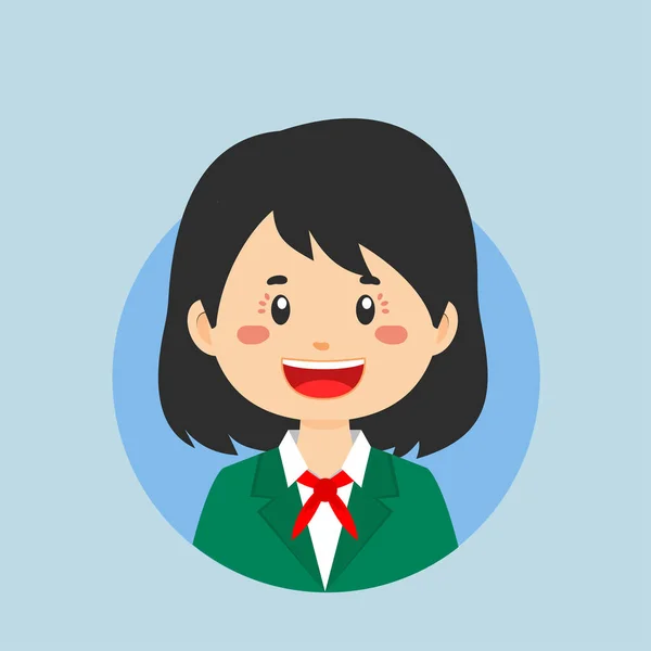 Avatar Personagem Japonês Ensino Médio — Vetor de Stock