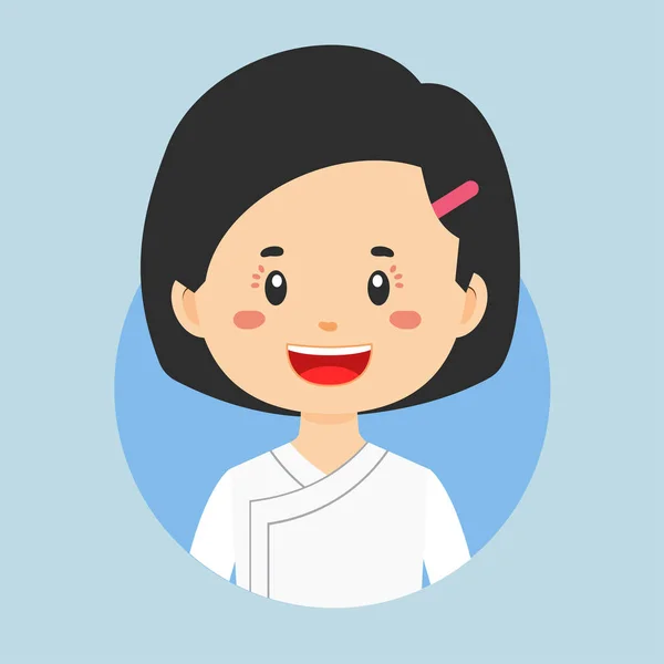 Avatar Personagem Estudantil Mianmar — Vetor de Stock