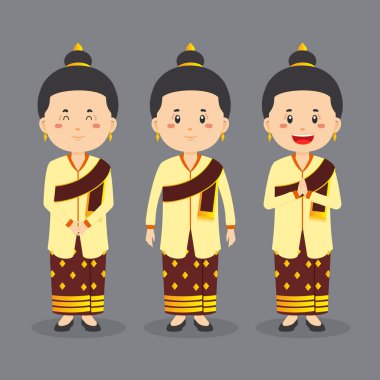 Çeşitli İfadeli Laos Karakteri