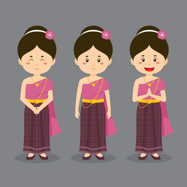 Символ Таиланда Различными Выражениями — стоковый вектор