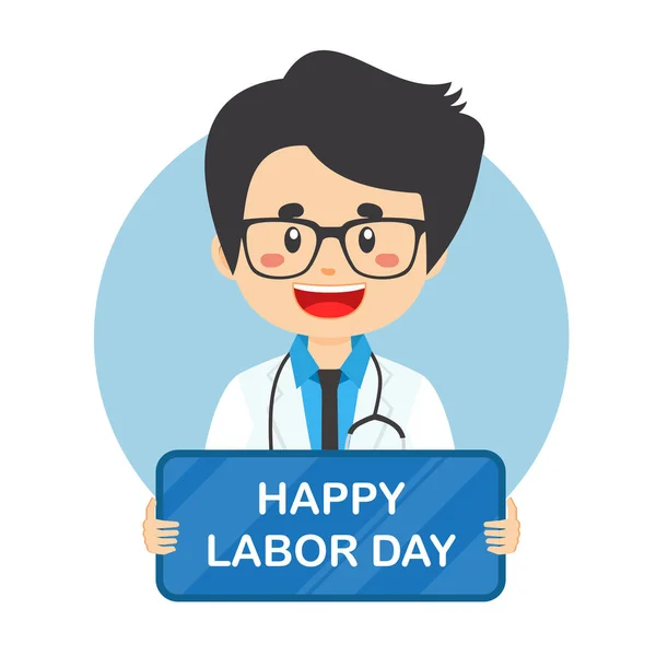 stock vector Labor day Background with Doctor