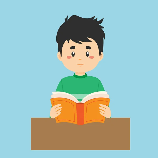Studenten Lezen Een Boek — Stockvector