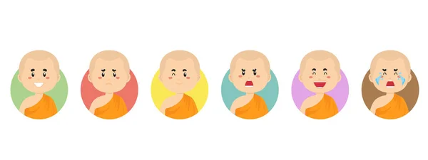 Avatar Budha Avec Diverses Expressions — Image vectorielle