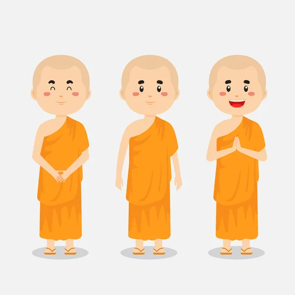 Karakter Budha Dengan Berbagai Ekspresi - Stok Vektor