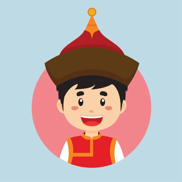 stock vector Avatar of a Mongolian Character