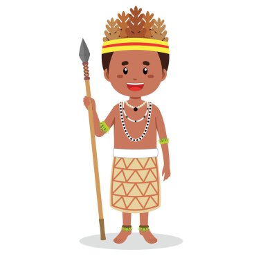Papua Yeni Gine Halkının Avlanmaya Hazırlanan Karakterleri