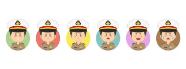 Çeşitli İfadeli Endonezya Polis Avatar 'ı