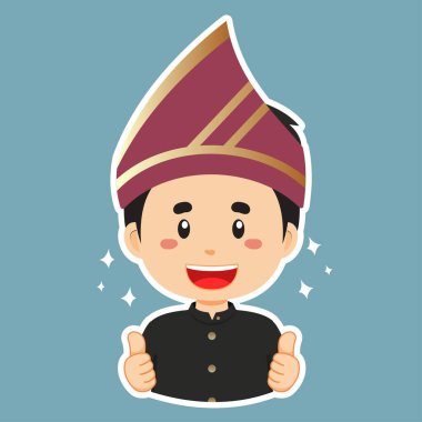 Mutlu Bengkulu Endonezya Karakteri Çıkartması