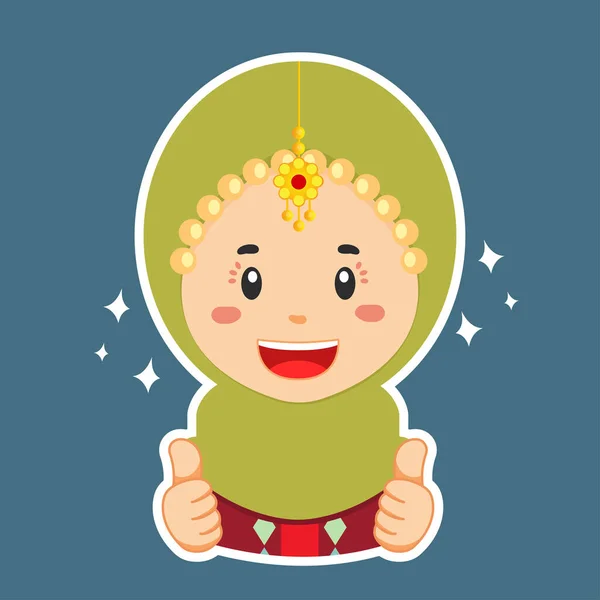 Happy Oman Character Sticker — Stockový vektor