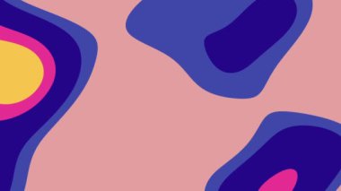 Pembe, sarı, mavi ve mor renkli soyut geometrik desen. Arkaplan, grafik tasarımı, yazdırma materyalleri ve web tasarım projeleri için uygundur.