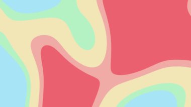 Pastel renkli soyut şekiller dalgalı bir tasarım oluşturmak için düzgün bir şekilde harmanlanırlar. Geçmişler, geometrik kalıplar, modern sanat kavramları için uygundur..