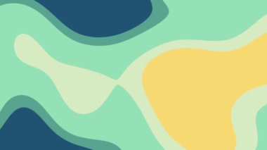 Özgeçmiş, web tasarımı, baskı materyalleri ve sanatsal projeler için uygun pastel sarı, yeşil ve mavi şekillere sahip soyut sanat eserleri.