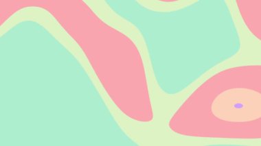 Pastel pembe, yeşil ve sarı soyut şekiller uyumlu bir şekilde birlikte akarlar. Özgeçmiş, web sitesi başlıkları ve davetler için ideal.